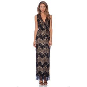 Twelfth Street by Cynthia Vincent Black Lace Maxi Dress
